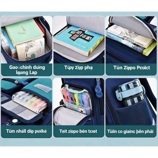 Mới Sanrio Kuromi Hai Cổ Dung Tích Lớn Túi Đi Học Cô Gái Chống Thấm Nước Bagpack Học Sinh Túi