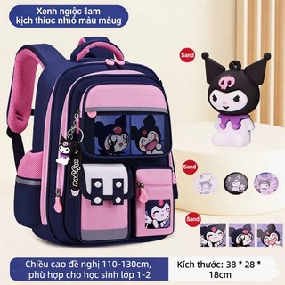 Mới Sanrio Kuromi Hai Cổ Dung Tích Lớn Túi Đi Học Cô Gái Chống Thấm Nước Bagpack Học Sinh Túi