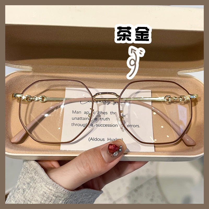 Đổi Màu Sắc Cận Thị Kính Chống Tia Xanh Học Sinh Nam Nữ Kính Nhỏ Khung Mặt Trơn Khuôn Mặt Nhỏ Phong Cách Mới Cận Thị Kính 040