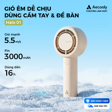Aecooly Halo 01 Quạt cầm tay mini Quạt Turbo cầm tay cầm tay Aecooly [Thời gian làm mát tối đa 24H], Quạt Mini sạc USB 5 tốc độ