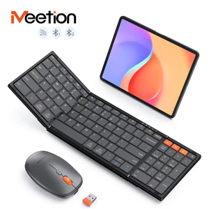Bộ chuột bàn phím có thể gập lại MEETION-Bộ di động di động di động văn phòng, gấp từ tính, kết nối một đầu thu cùng một lúc