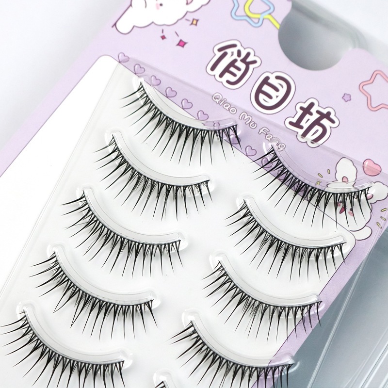 IOIIK 5 cặp-- Nhóm mi ướt của trẻ em Hàn Quốc Fairy - Một gốc cứng toàn bộ có thể được tái sử dụng - Những người mới đến Big Eye Doll Eyelash