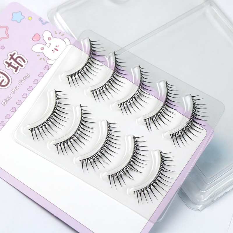 IOIIK 5 cặp-- Nhóm mi ướt của trẻ em Hàn Quốc Fairy - Một gốc cứng toàn bộ có thể được tái sử dụng - Những người mới đến Big Eye Doll Eyelash