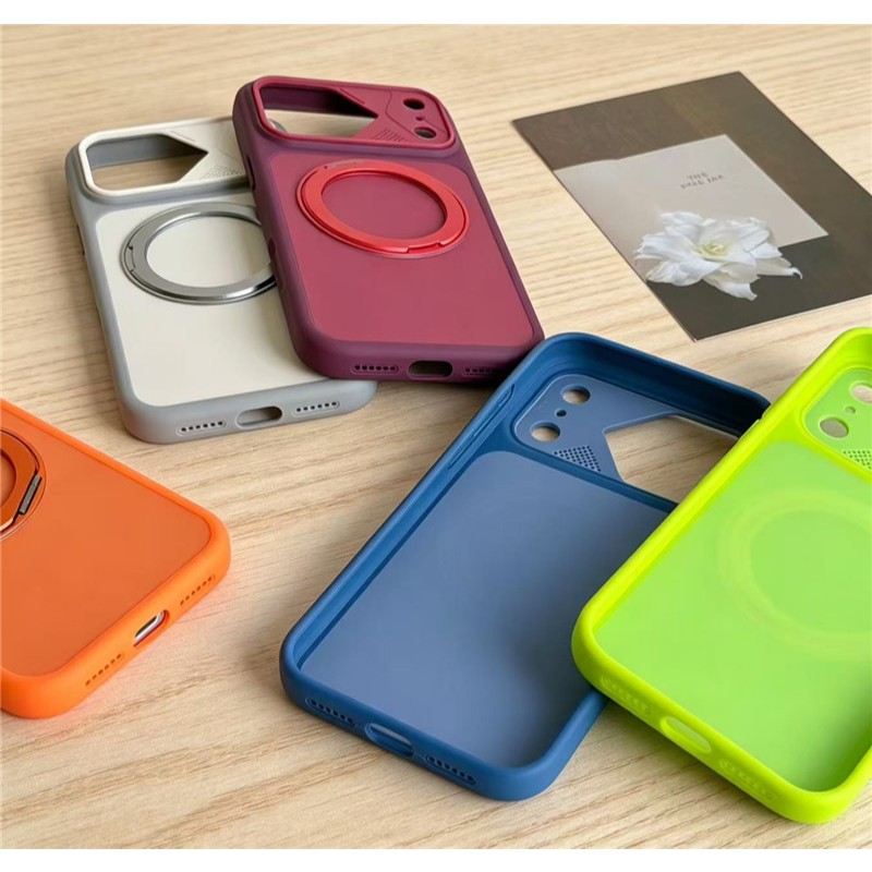 Ốp điện thoại đa chức năng hỗ trợ không đóng gói cho iPhone 17 Pro max 360