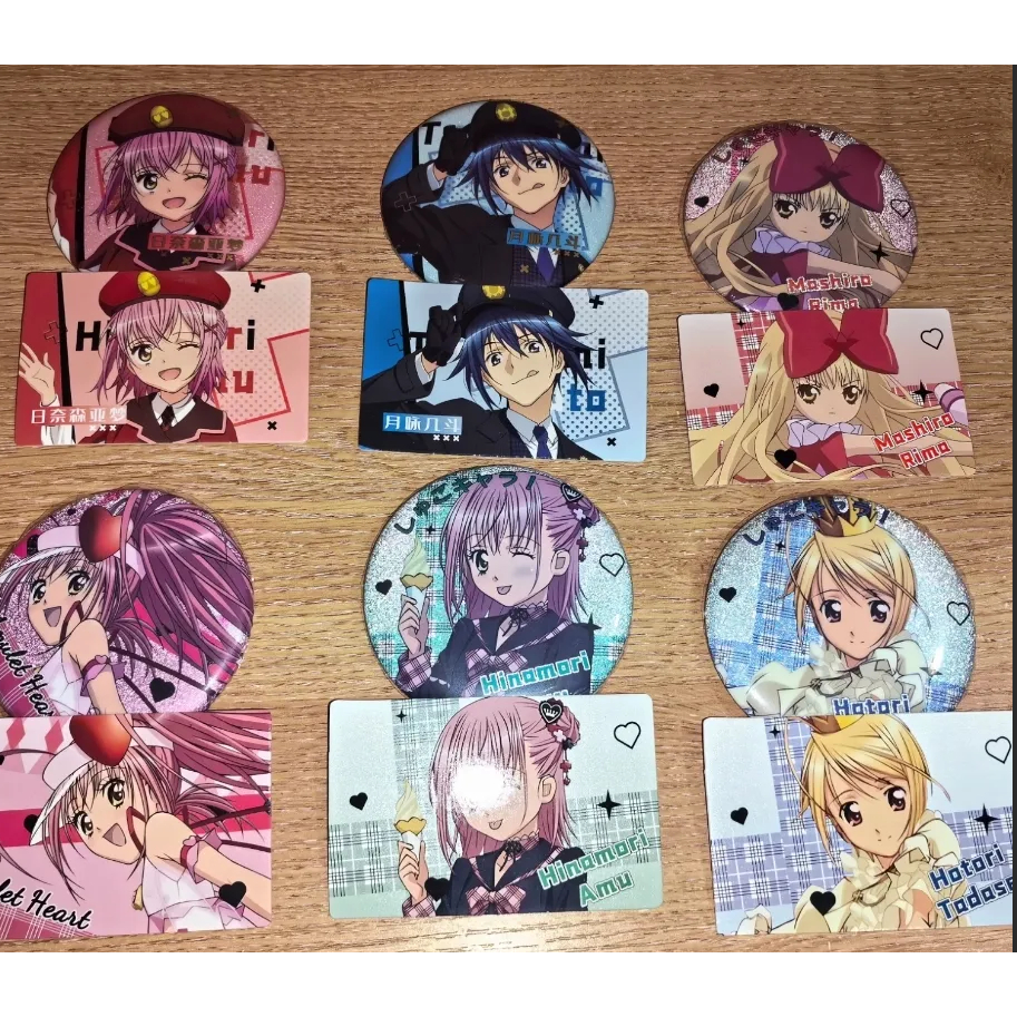 Bộ huy hiệu hộp mù Shugo Chara 75MM Chân + Thẻ nhân vật Quà tặng lý tưởng cho những người yêu thích Anime
