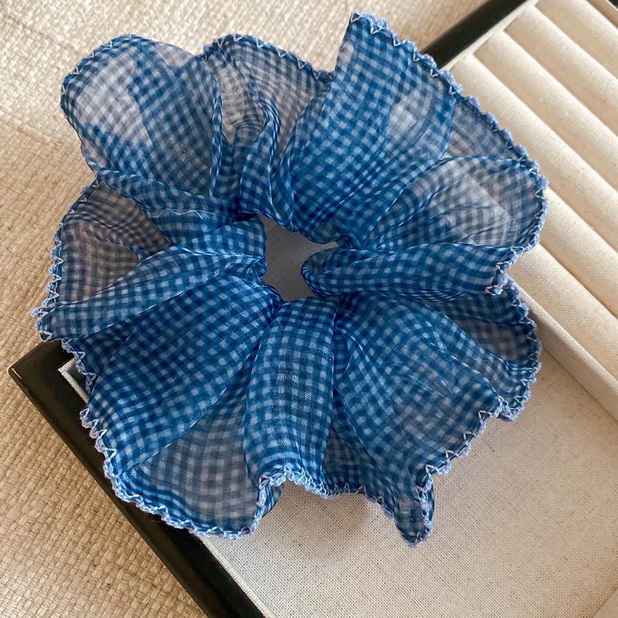 Lưới lớn Chấm bi có viền ren, Dây buộc tóc Organza thanh lịch, Phụ kiện tóc thông thường ngọt ngào dành cho nữ Trang phục hàng ngày & cô dâu