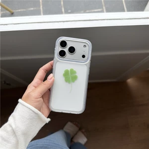 IPhone 17 Pro max Sandblasted Họa tiết cỏ bốn lá Chất liệu TPU Vỏ điện thoại xử lý IMD