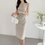 đầm hàn quốc nữ trắng nhẹ nhang lụa dự tiệc thức đầm tiệc cao cấp nàng thơ xinh sang chảnh pháp big size
