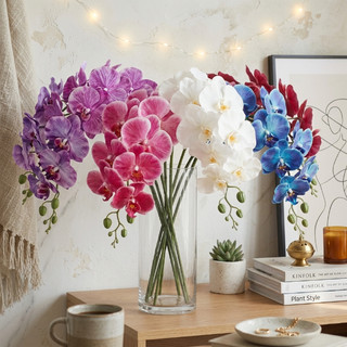 Nhân Tạo Phalaenopsis Hoa Lan Bó Hoa Nhà Trang Trí Đám Cưới Lụa Hoa Giả Bàn Trung Tâm Tiệc Văn Phòng Vườn Vintage Thẩm Mỹ Ins Phong Cách Bắc Âu DIY Quà Tặng Murang Maganda