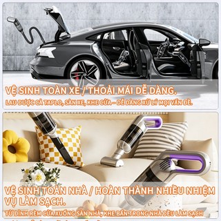 QUITEK Máy Hút Bụi Cầm Tay Không Dây – Lực Hút 15000PA, Sạc Type-C, Dùng Cho Gia Đình Và Ô Tô Tiện Lợi