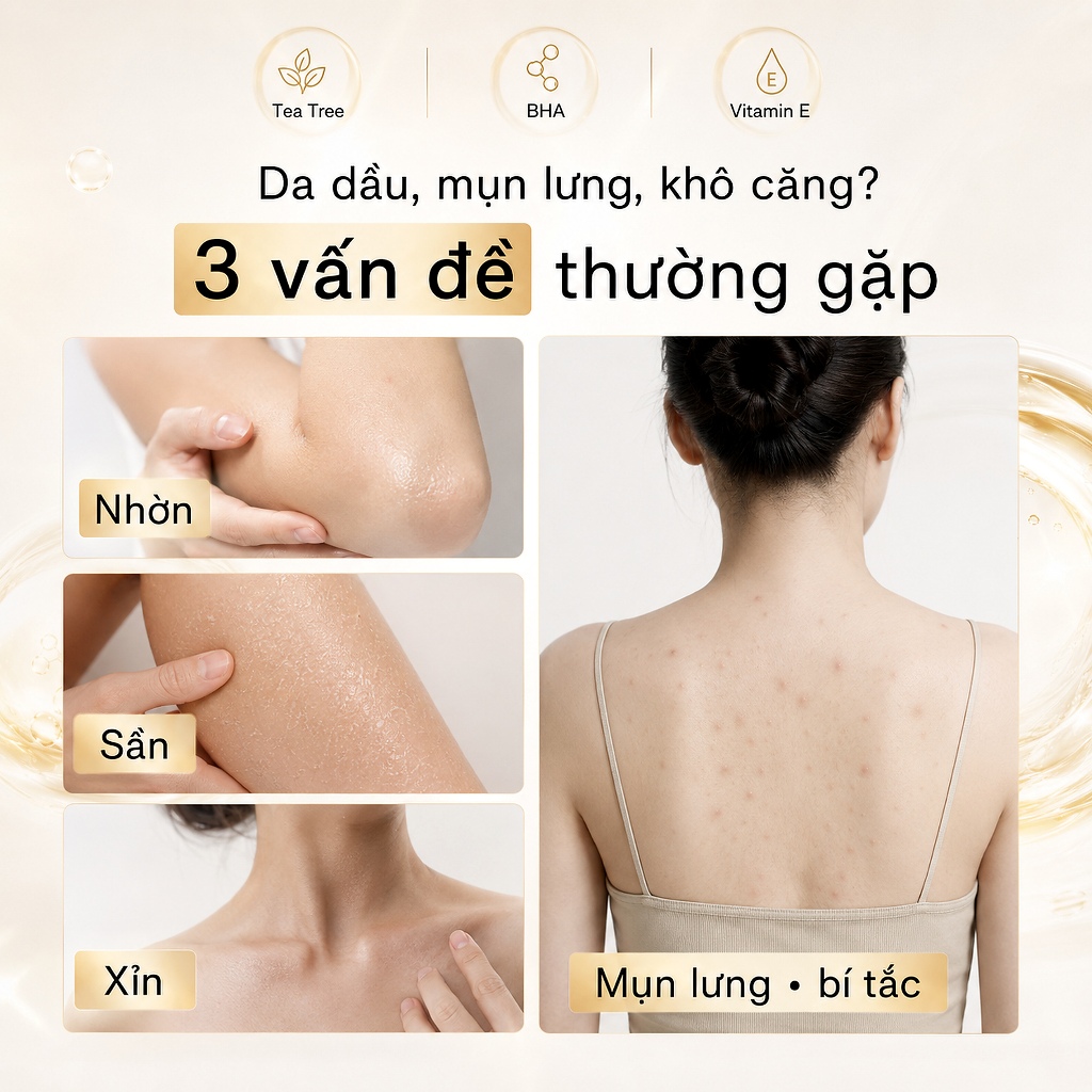 Sữa Tắm Tràm Trà Cokki BIG SIZE 800ml - Công Thức pH 5.5 Dịu Nhẹ Cho Da Nhạy Cảm - BHA & Vitamin E Loại Bỏ Dầu Thừa & Sạch Sâu Lỗ Chân Lông - Phù Hợp Cho Cả Nam & Nữ