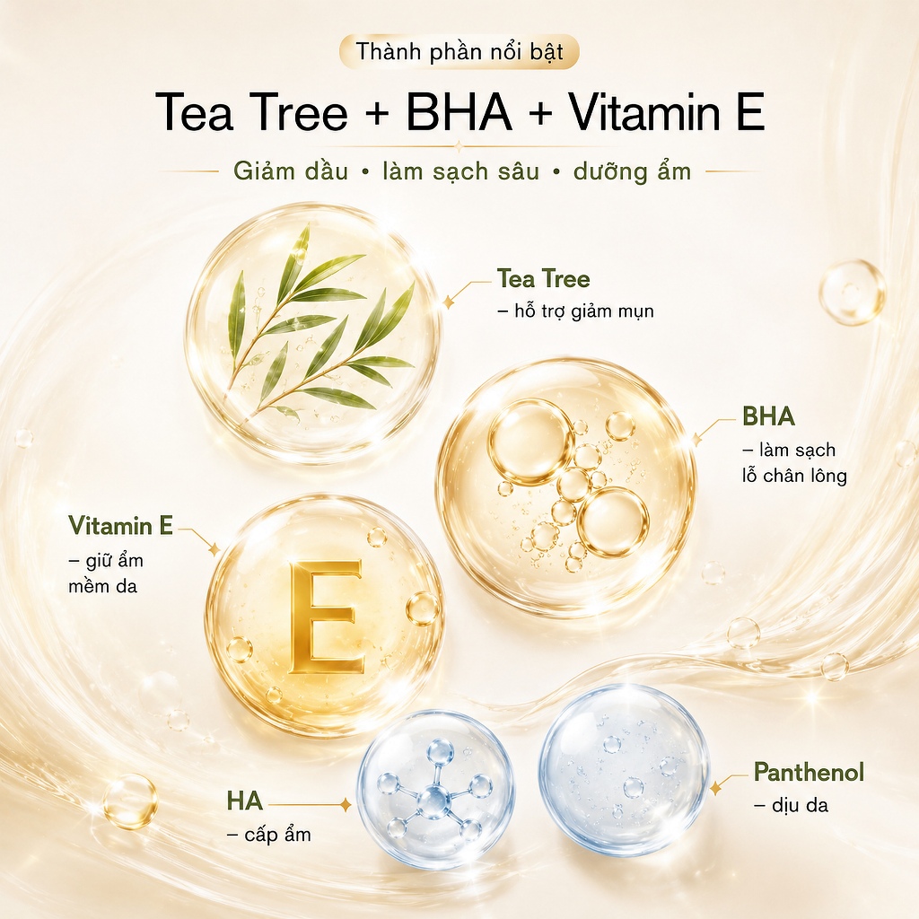 Sữa Tắm Tràm Trà Cokki BIG SIZE 800ml - Công Thức pH 5.5 Dịu Nhẹ Cho Da Nhạy Cảm - BHA & Vitamin E Loại Bỏ Dầu Thừa & Sạch Sâu Lỗ Chân Lông - Phù Hợp Cho Cả Nam & Nữ