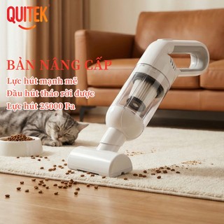 QUITEK Máy Hút Bụi Cầm Tay Không Dây – Lực Hút 15000PA, Sạc Type-C, Dùng Cho Gia Đình Và Ô Tô Tiện Lợi