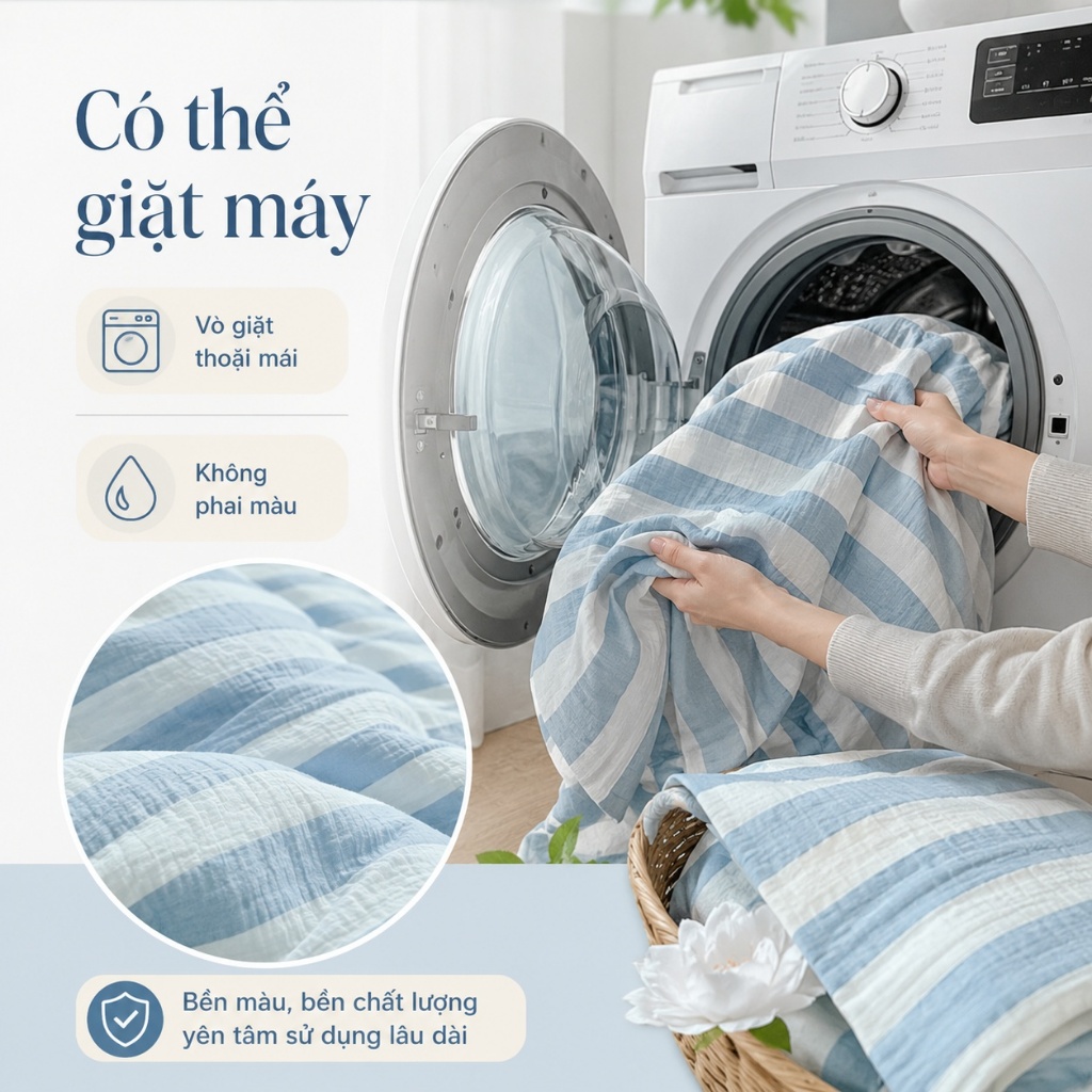 Bộ ga giường cotton 100% hàng có sẵn, mềm mại, thoáng mát, giặt máy không phai màu dùng 4 mùa