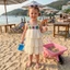 6M-4Y Bé Gái Xe Tăng Đầm Móc Hoa / Dâu Tây Không Tay Tầng Ruffle Cake Dress