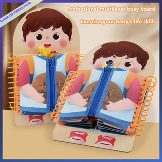 Trẻ em nhiều lớp bận rộn bảng đen nút viết dây kéo chuyển động tốt đào tạo kỹ năng sống đồ chơi giáo dục