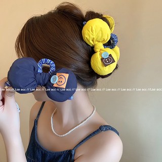 Bông Nơ Mặt Cười Nhãn Vải Cá Mập Kẹp AB Nút Mặt