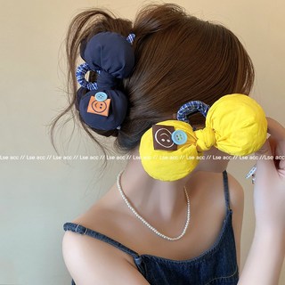 Bông Nơ Mặt Cười Nhãn Vải Cá Mập Kẹp AB Nút Mặt