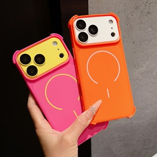 Bốn góc chống rơi va chạm màu sắc có thể tháo rời ống kính cửa sổ lớn hình tròn mỏng màu cam ốp điện thoại phù hợp cho iPhone 11 12 13 14 15 16 17 Pro Max bao gồm tất cả vỏ mềm chống rơi