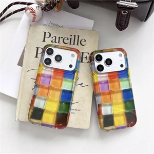 IPhone 17 Pro max Họa tiết kiểm tra mờ Chất liệu TPU Vỏ điện thoại xử lý IMD