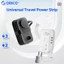 ORICO Dải nguồn du lịch 5 trong 1 EU Schuko Cắm 2AC Ổ cắm 3USB-A Dây vết thương di động Dây nối dài cắm phẳng cho du lịch Châu Âu