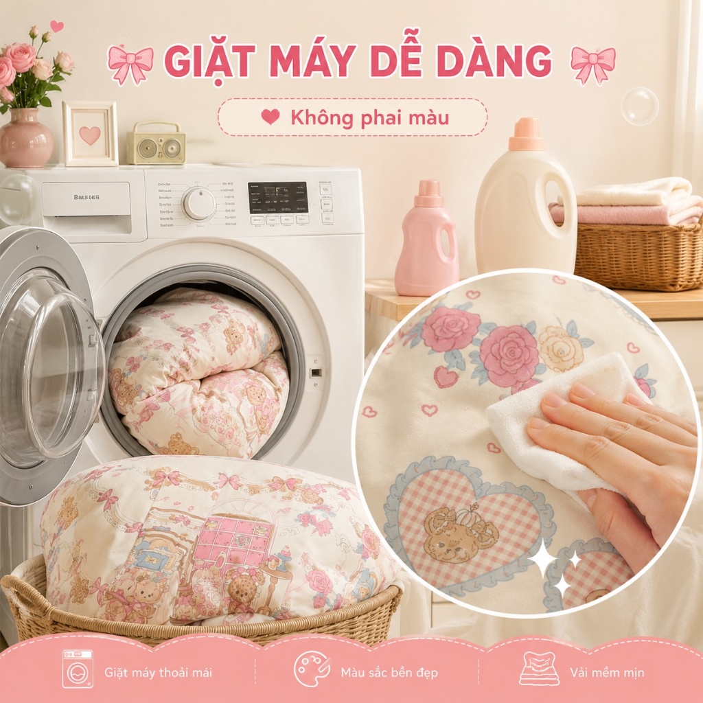 Bộ 4 Chăn Ga Ôm 100% Cotton Nguyên Chất Sẵn Kho, Dùng Cả Năm, Thoáng Khí Tốt, Giặt Máy Không Co Rút Không Phai Màu