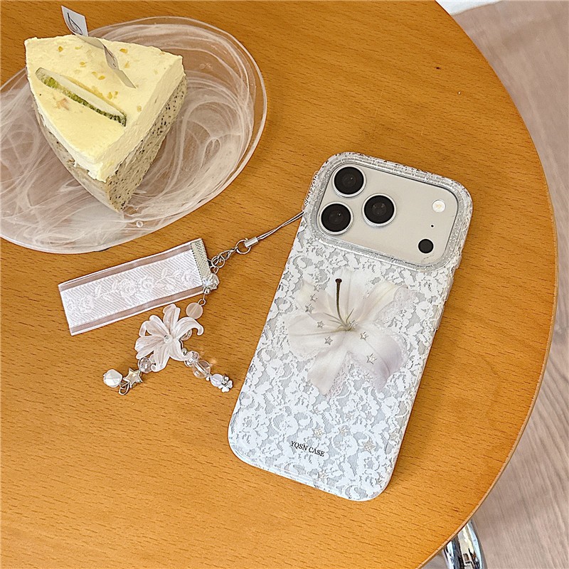 Ốp điện thoại iPhone 17 Pro max họa tiết hoa Lily Chất liệu TPU xử lý IMD