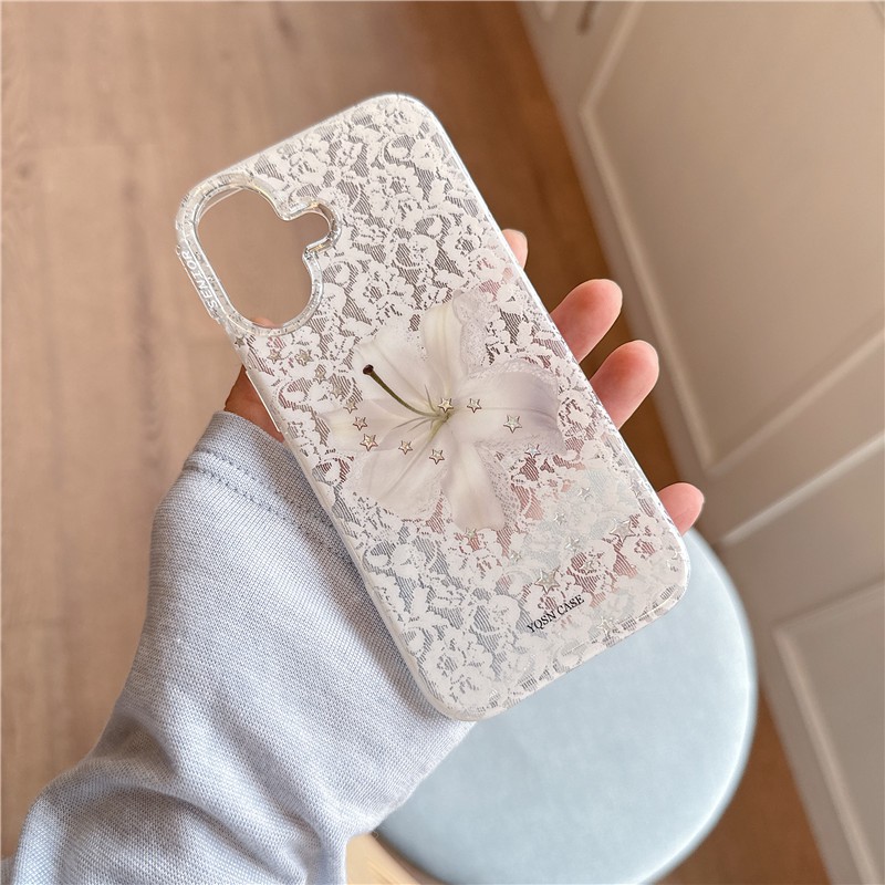 Ốp điện thoại iPhone 17 Pro max họa tiết hoa Lily Chất liệu TPU xử lý IMD