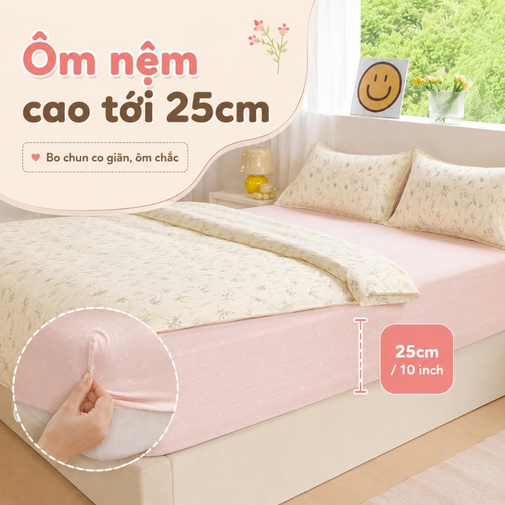 Chăn ga ôm 4 món 100% cotton hàng sẵn, size đầy đủ, phù hợp khí hậu Việt, mềm mại, thoáng mát, không phai màu