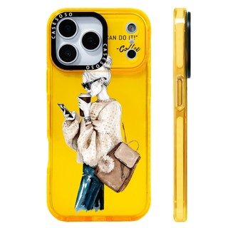 Ốp Lưng Kính Mát Cà Phê Bé Gái Tương Thích Cho IPhone 11 14 15 16 Pro Max 12 13 Mini Cover X XR XS Max Silicone Mềm Trong Suốt Cản SE 2022 6 7 8 Plus Vỏ Chống Sốc