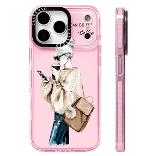 Ốp Lưng Kính Mát Cà Phê Bé Gái Tương Thích Cho IPhone 11 14 15 16 Pro Max 12 13 Mini Cover X XR XS Max Silicone Mềm Trong Suốt Cản SE 2022 6 7 8 Plus Vỏ Chống Sốc