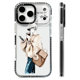 Ốp Lưng Kính Mát Cà Phê Bé Gái Tương Thích Cho IPhone 11 14 15 16 Pro Max 12 13 Mini Cover X XR XS Max Silicone Mềm Trong Suốt Cản SE 2022 6 7 8 Plus Vỏ Chống Sốc