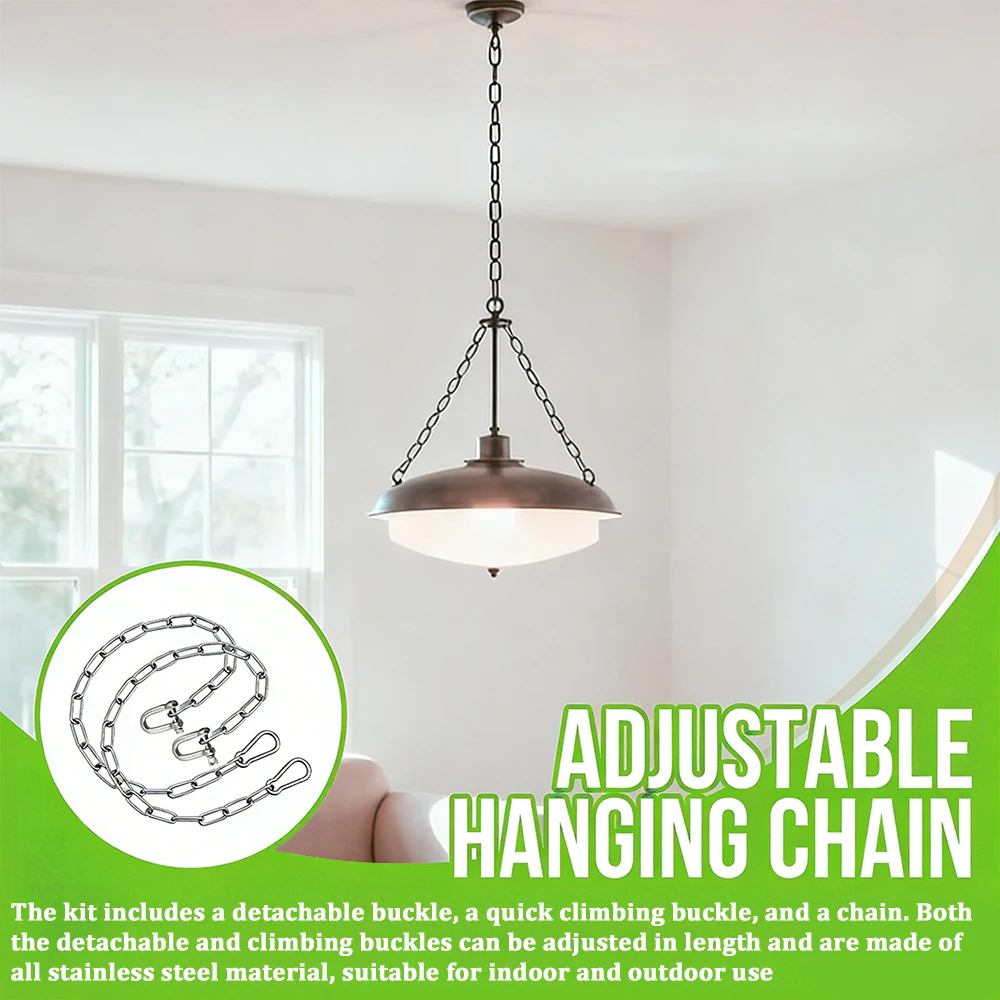 Dây chuyền thép không gỉ 304 với Carabiner 1-20M 2-4mm Chịu lực chống gỉ cho võng xoay Dây xích thú cưng Dây xích Quần áo DIY
