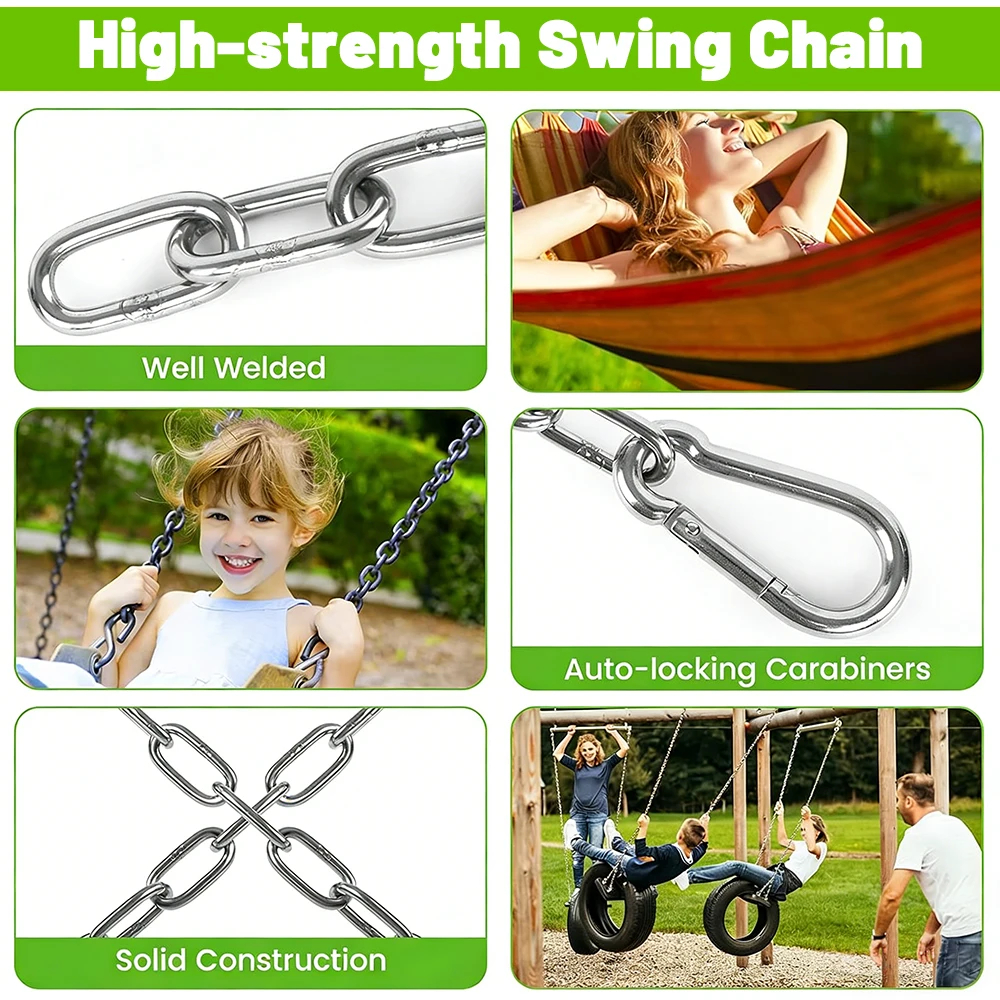 Dây chuyền thép không gỉ 304 với Carabiner 1-20M 2-4mm Chịu lực chống gỉ cho võng xoay Dây xích thú cưng Dây xích Quần áo DIY