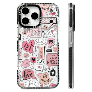 Ốp Lưng Nhãn Trái Tim Yêu Thương Tương Thích Cho IPhone 11 14 15 16 Pro Max 12 13 Mini Cover X XR XS Max Silicone Mềm Clear SE 2022 6 7 8 Plus Vỏ Chống Sốc