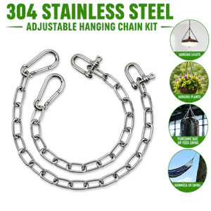 Dây chuyền thép không gỉ 304 với Carabiner 1-20M 2-4mm Chịu lực chống gỉ cho võng xoay Dây xích thú cưng Dây xích Quần áo DIY