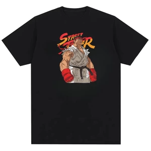 Street Fighter RYU Phim 2026 Hip Hop Tiểu Thuyết Nam Thời Trang Nguyên Chất Cotton In Hình Áo Thun Top