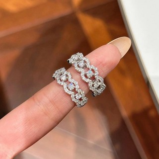 Moissanite Nhẫn Nữ Bạc 925 Moissanite Có Thể Kiểm Tra Bút Kim Cương Nhẫn Ren Thời Trang