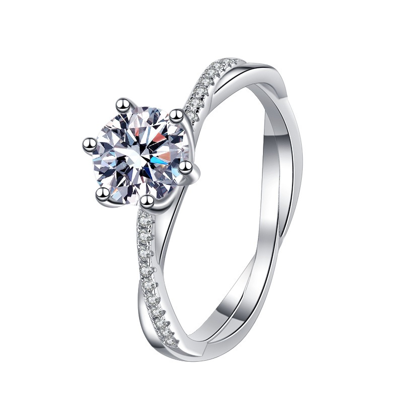 925 Silver Wedding Ring by Thật Moissanite