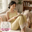 Bộ đồ ngủ nữ cotton mát / sợi lạnh dáng rộng áo ba lơ + quần đùi màu trơn【mới 2026 – mặc nhà hay đi chơi】