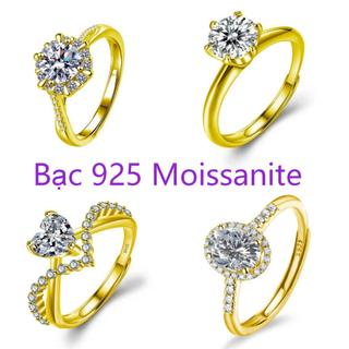 Women's Gold-Plated Engagement Ring, adjustable by Thật Moissanite