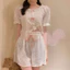 Áo ngủ nữ cotton 100% – xuân hè 2026. Tay ngắn, hoa nhỏ + nơ + ren. Mặc nhà hay dạo phố đều chuẩn. Thoải mái, dễ thương, có độn ngực (tuỳ mẫu)