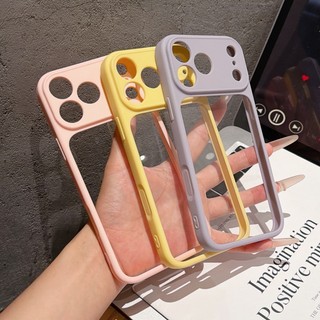 Ốp điện thoại acrylic màu đen trong suốt cao 2 trong 1 dành cho iPhone 11 12 13 14 15 16 17 Pro Max bao gồm tất cả vỏ chống rơi