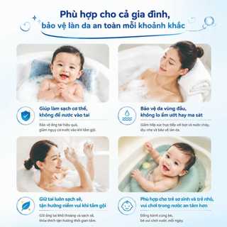 miếng dán tai chống nước cho bé gội đầu bơi lội không đau tai nước không vào tai 2 lớp bảo vệ có lớp bông thấm mềm mại thoải mái kín chống rò dành riêng trẻ nhỏ bịt tai chống nước thao tác đơn giản dùng cho trẻ tắm gội bơi công viên nước