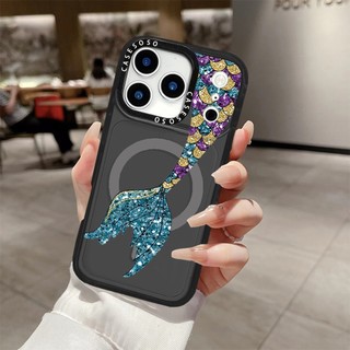 Ốp Sạc Từ Tính Không Dây Nàng Tiên Cá Lấp Lánh Lập Thể Cho IPhone 11 14 15 16 Pro Max 12 13 Pro Max Cover 14 15 16 PLUS Silicon Mềm Trong Suốt Ốp Lưng Chống Sốc