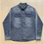 Vintage Rửa Màu Xám Đậm Áo Sơ Mi Phương Tây Nam Bắn Mực Sơn Điểm Oversize Tay Dài Nút Xuống Shacket Với Túi Đôi Ngực