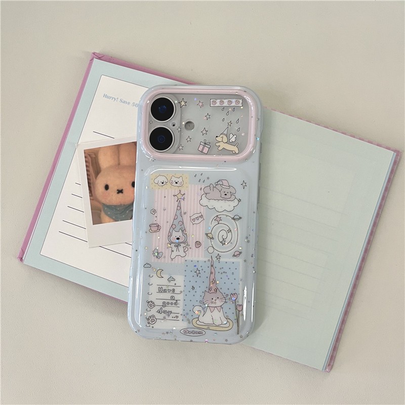 IPhone 17 Pro max Mũ nhọn họa tiết chó con TPU materia IMD xử lý Vỏ điện thoại