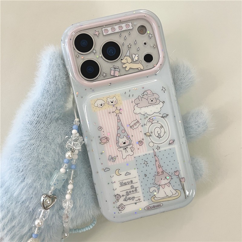 IPhone 17 Pro max Mũ nhọn họa tiết chó con TPU materia IMD xử lý Vỏ điện thoại