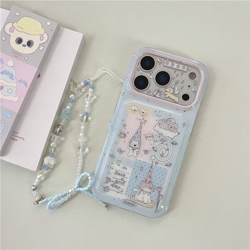 IPhone 17 Pro max Mũ nhọn họa tiết chó con TPU materia IMD xử lý Vỏ điện thoại