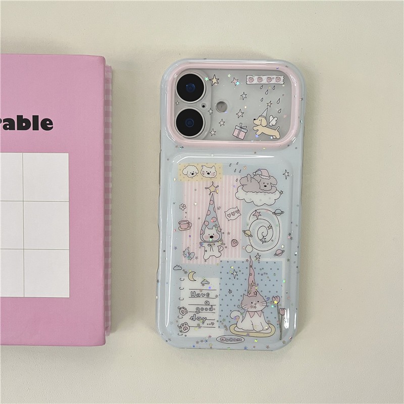 IPhone 17 Pro max Mũ nhọn họa tiết chó con TPU materia IMD xử lý Vỏ điện thoại